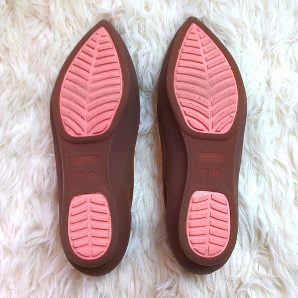 Crocs Womens Rio Ballet Flat, Size 8, Light Brown, Pointed Toe Slip On Shoe - Picture 2 of 2